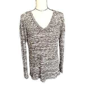 Jack by BB Dakota Black and White V-Neck Sweater - Medium